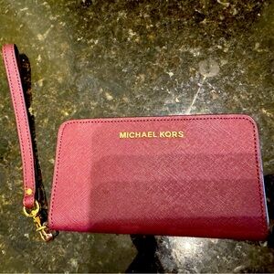 Michael Kors Deep Red Wristlet